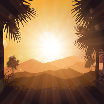Tropical Landscape At Sunset 2604, Summer, Background, Summer ...