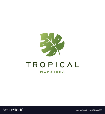 tropical leaf logo design