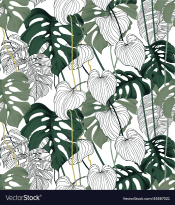 tropical leaves seamless repeat design fabric