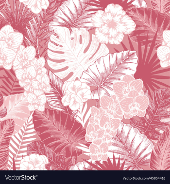 tropical leaves with background solid color