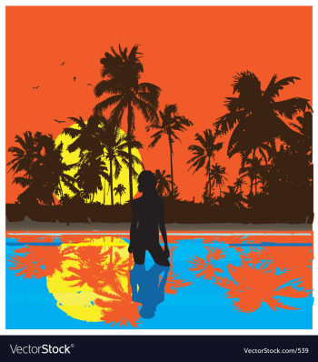 Tropical nights vector image Tropical nights vector image