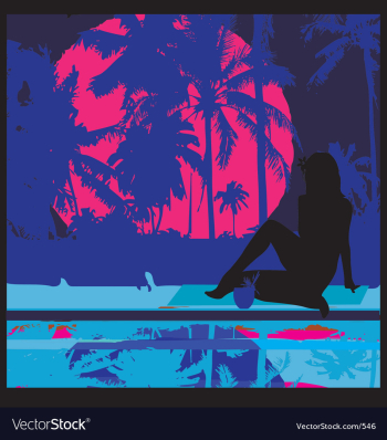 Tropical nights vector image Tropical nights vector image