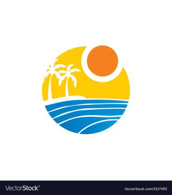  					Tropical palm tree beach logo vector&nbsp;image														