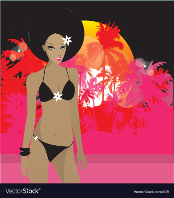 Tropical princess vector image Tropical princess vector image