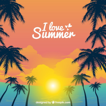 Tropical summer background at sunset Tropical summer background at sunset