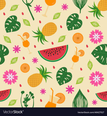 tropical summer colorful seamless pattern