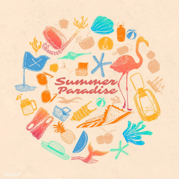 Tropical summer paradise | Free stock vector - 580258 Tropical summer paradise | Free stock vector - 580258