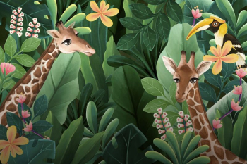 Tropical wildlife background, animal illustration | Free Photo Illustration - rawpixel