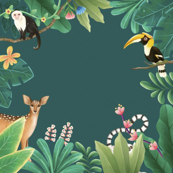 Tropical wildlife background, animal illustration | Free Photo Illustration - rawpixel