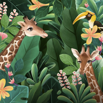 Tropical wildlife background, animal illustration | Free Photo Illustration - rawpixel