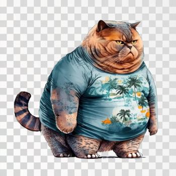 Tropicalpunk fat cat - PNG transparent Tropicalpunk fat cat - PNG transparent