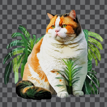 Tropicalpunk fat cat - PNG transparent Tropicalpunk fat cat - PNG transparent