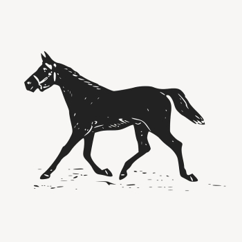 Trotting horse, animal illustration vector. | Free Vector Illustration - rawpixel