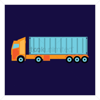 Truck with cargo container Truck with cargo container