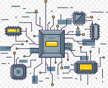Tulau2019s Institute Integrated circuit Printed circuit board Electrical network - Vector central processor 