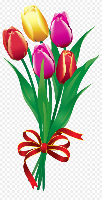 Tulip Bouquet Clipart - Flower Bouquet Clipart Png