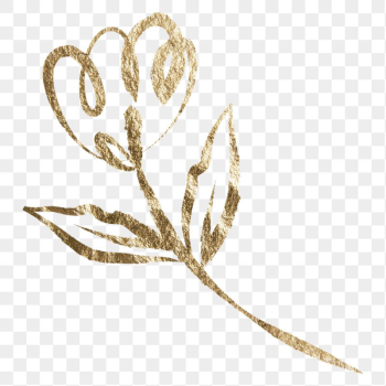 Tulip flower png sticker, gold | Free PNG Illustration - rawpixel