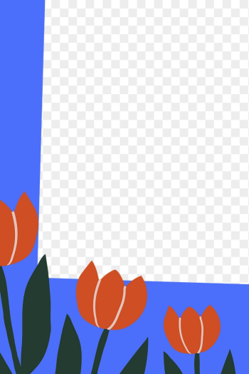 Tulip flowers png doodle frame, | Free PNG - rawpixel