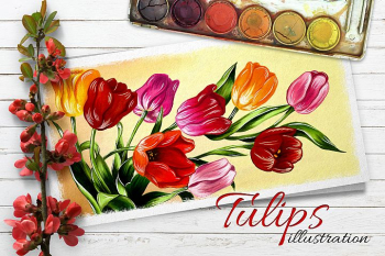 Tulips digital painting Tulips digital painting