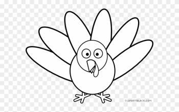 Turkey Outline Animal Free Black White Clipart Images - Coloring Page Turkey