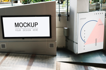TV screen mockup at walkway | Free stock psd mockup - 534794 TV screen mockup at walkway | Free stock psd mockup - 534794