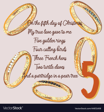 twelve days of christmas fifth day five golden