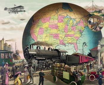 Twentieth Century Transportation, a chromolithograph | Free Photo Illustration - rawpixel