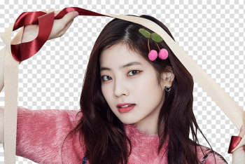 TWICE Heart Shaker , Dahyun holding ribbon transparent background PNG clipart TWICE Heart Shaker , Dahyun holding ribbon transparent background PNG clipart