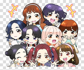 TWICE LINE STICKERS Candy pop edition, female anime characters transparent background PNG clipart