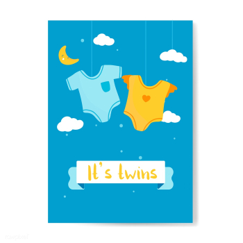 Twin babies reveal card | Free stock vector - 544544