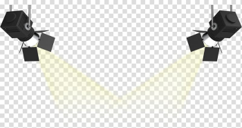 Two black stage lights, Spotlight Stage lighting , spotlight transparent background PNG clipart