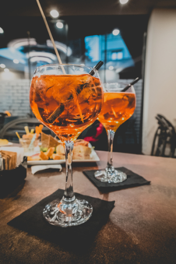 Two Clear Wine Glasses With Straws Two Clear Wine Glasses With Straws