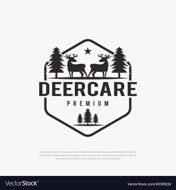 two deer logos vintage hexagon tree two deer logos vintage hexagon tree