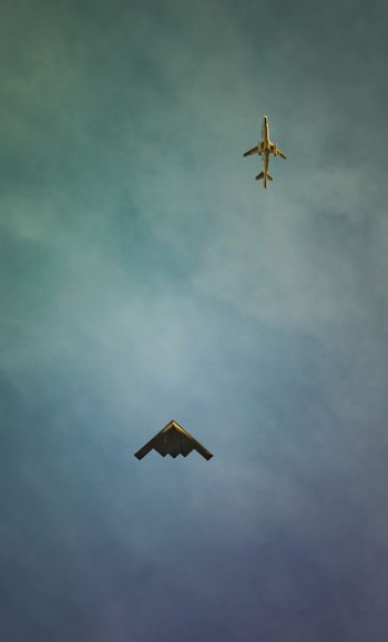 two fighter aircraft on air two fighter aircraft on air