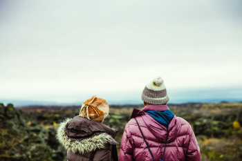 Two friends admiring the scenery, | Free Photo - rawpixel