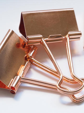 Two Gold Binder Clips Two Gold Binder Clips