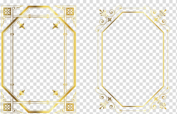 Two gold frame templates, frame Gold Pattern, Gold frame transparent background PNG clipart