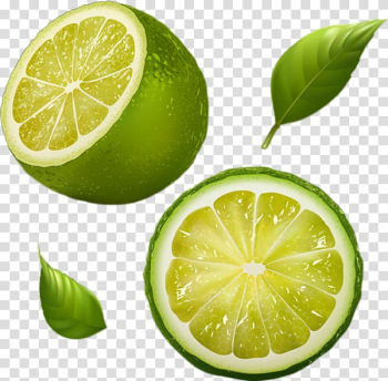 Two green calamondin fruits, Juice Lemon-lime drink Tangerine Grapefruit, limon transparent background PNG clipart
