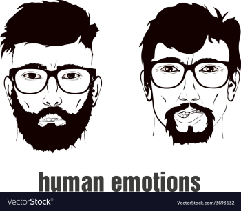 Two heads with emotion vector image Two heads with emotion vector image