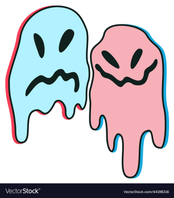 two melting faces blue and pink psychedelic two melting faces blue and pink psychedelic