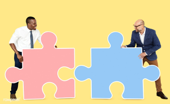 Two men connecting puzzle pieces | Free stock photo - 470222 Two men connecting puzzle pieces | Free stock photo - 470222