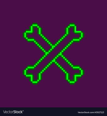 two neon green glowing crossbones two neon green glowing crossbones
