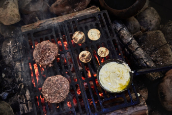 Two Patties On Grill Two Patties On Grill