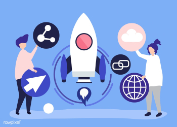 Two people holding startup technology icons i.. | Free stock vector - 455166 Two people holding startup technology icons i.. | Free stock vector - 455166