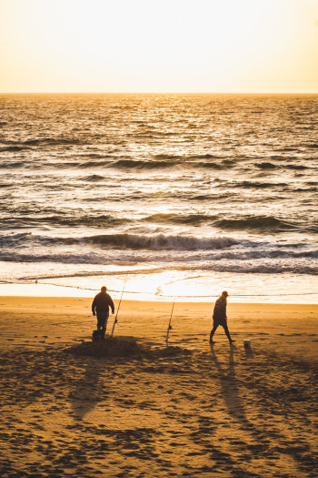 Two People On Seashore Two People On Seashore