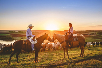 Two People Riding Horses Two People Riding Horses