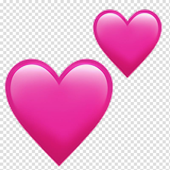 Two pink hearts illustration, Emoji Heart Symbol Love, PINK HEARTS transparent background PNG clipart