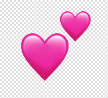 Two pink hearts illustration, Emojipedia Heart Sticker Symbol, Iphone Emojis transparent background PNG clipart