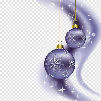 Two purple Christmas baubles , New Year's Day Christmas Party, Purple Christmas light effect transparent background PNG clipart