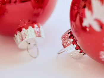 Two Red Christmas Ornaments Two Red Christmas Ornaments